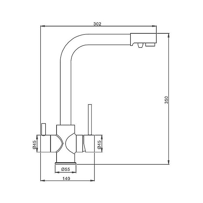 BATERIE BUCATARIE 3 CAI CROM SATINAT PENTRU OSMOZA INVERSA SI SISTEME DE FILTRARE [3]
