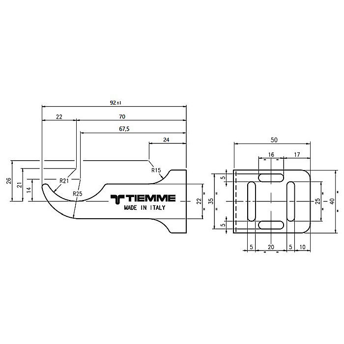 SET 2 BUC SUPORT PERETE RADIATOR ALUMINIU TABLA TIP L 1829Z092 [2]