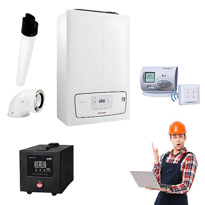 Pachet centrala termica pe gaz Immergas Victrix Tera 24/28 cu stabilizator tensiune si termostat ambient fara fir [1]