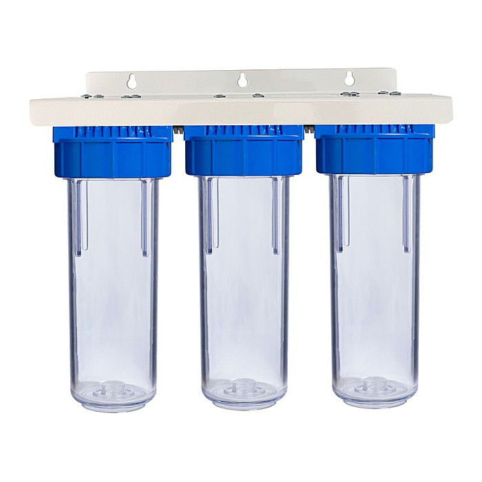 Set carcasa filtru transparent 3buc 10 cu suport metal Aquapur Valhoh Valrom AQUA00110131032 [1]