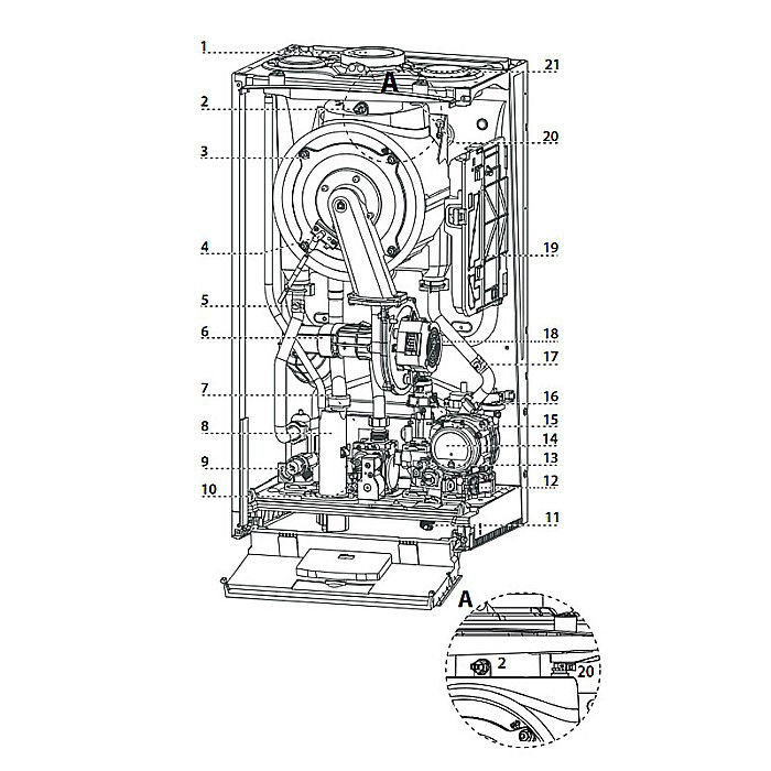 CENTRALA TERMICA PE GAZ IN CONDENSARE CHAFFOTEAUX INOA S 24 SCHIMBATOR OTEL INOX KIT EVACUARE INCLUS [4]
