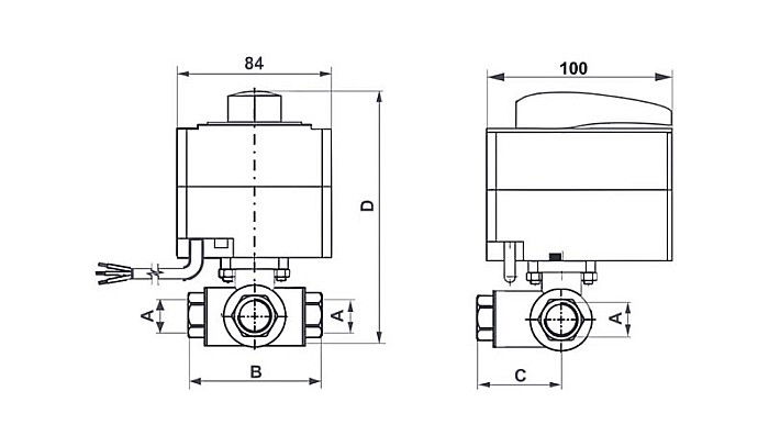 VANA DE ZONA CU 3 CAI 11/2 DN25 KVS=14.3M3/H REGULUS CU SERVOMOTOR DEVIERE L VZK R 325-230-1P-15L 19005 [2]