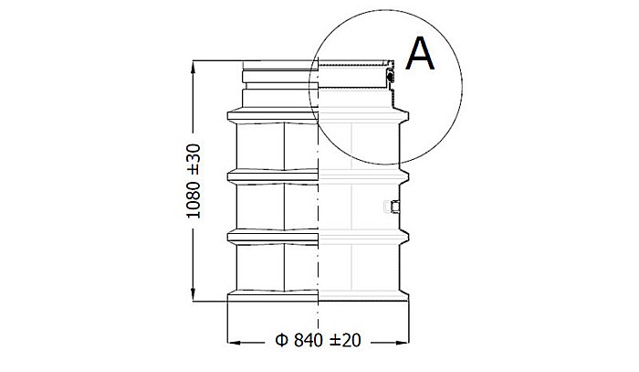Camin apometru eco D.800 H=1080 cu capac 47710080012 Waterkit Valrom [2]