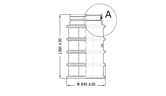 Camin apometru eco D.800 H=1360 cu capac 47710080016 Waterkit Valrom [2]