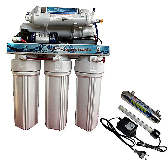 FILTRU DE APA CU OSMOZA INVERSA IN 6 TREPTE CU MINERALIZARE CU POMPA SI LAMPA UV KT-RO-50-UV [1]