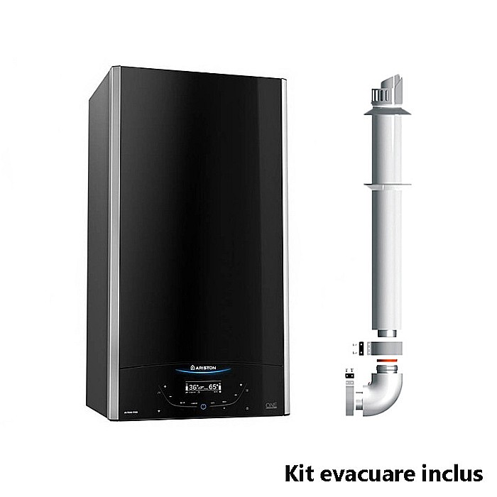 CENTRALA TERMICA PE GAZ ARISTON ALTEAS ONE+ NET 24 KW SENSYS HD NEGRU IN CONDENSATIE KIT EVACUARE INCLUS 3301771 [1]