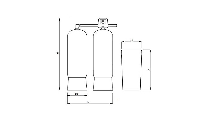 Statie dedurizare apa Soft 100 Twin Q=4,0 MC/H cu by-bass AQUA09120100040 Aquapur Valhoh Valrom [4]
