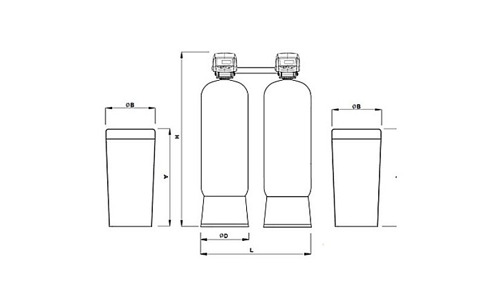 Statie dedurizare apa Soft 100 Twin vana Performa Q=4,0 MC/H cu by-bass AQUA09170100040 Aquapur Valhoh Valrom [4]