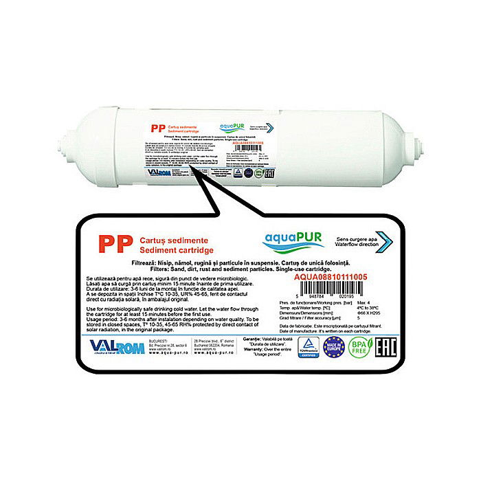 Cartus sedimente PP dozator apa H3HNC Aquapur Valhoh Valrom AQUA08810111005 [3]