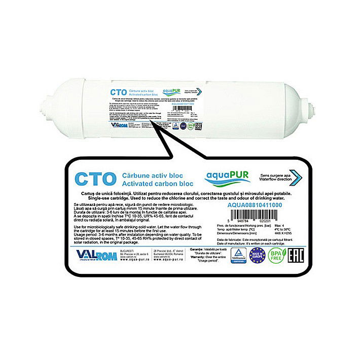 Cartus carbune activ bloc CTO dozator apa H3HNC AquaPur Valhoh Valrom AQUA08810411000 [3]