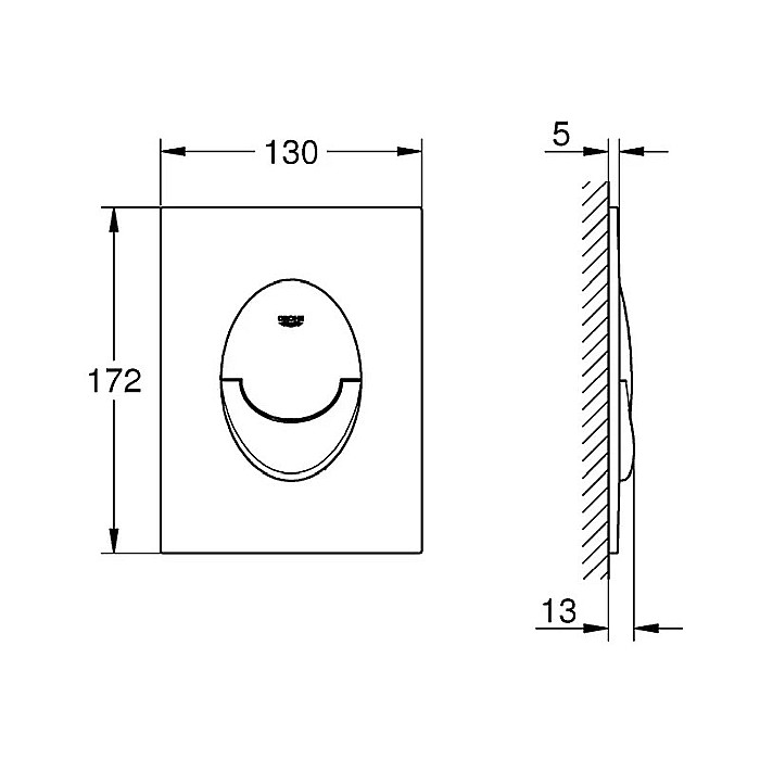CLAPETA ACTIONARE GROHE SKATE AIR CROM LUCIOS 37965000 [2]