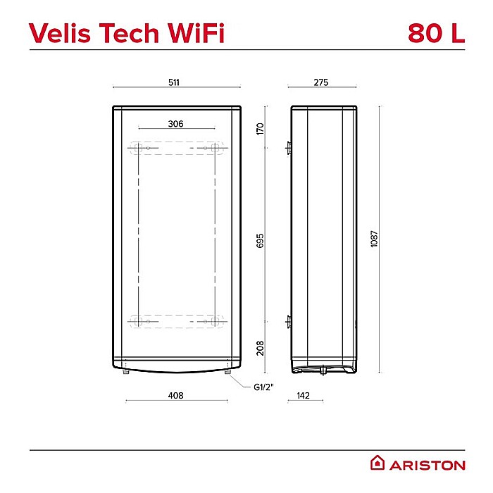BOILER ELECTRIC ARISTON VELIS TECH WIFI 80L 3100912 [7]