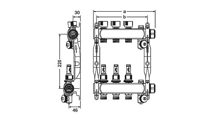 DISTRIBUITOR INCALZIRE PARDOSEALA OTEL FILET INTERIOR 1" 7 CAI TECE 77310007 [2]