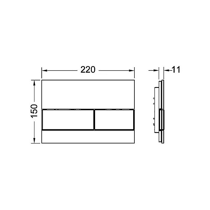 CLAPETA DE ACTIONARE STICLA NEAGRA/CROM LUCIOS TECE SQUARE 9240807 [2]