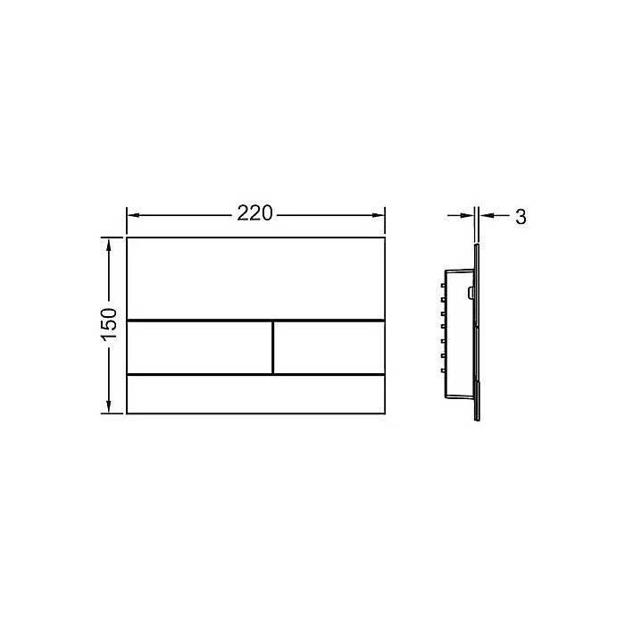 CLAPETA WC DUBLA ACTIONARE NEGRU MAT TECE SQUARE II 9240833 [2]