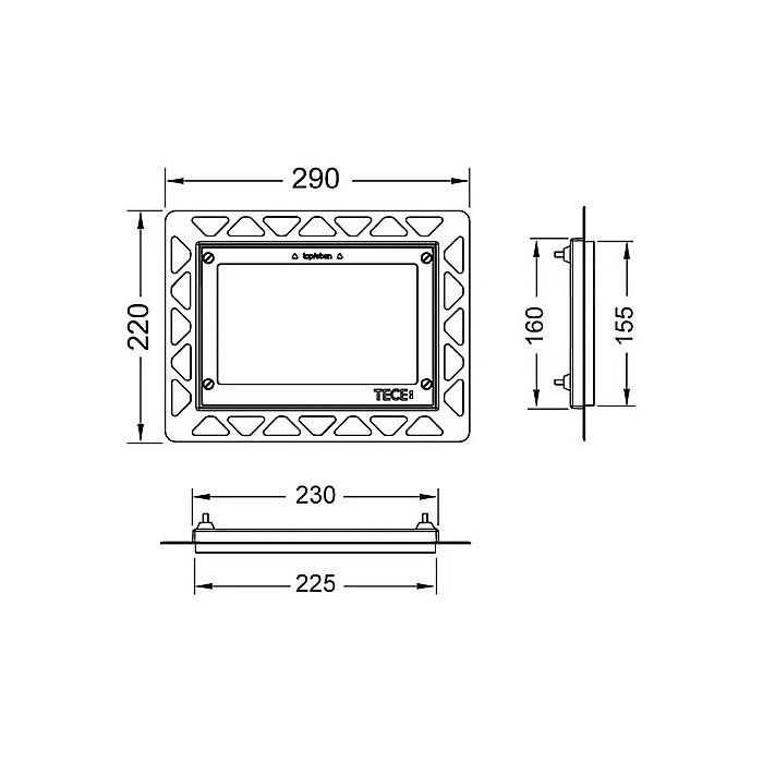 RAMA NEAGRA PENTRU CLAPETA TECE LOOP STICLA SI TECE SQUARE 9240647 [2]