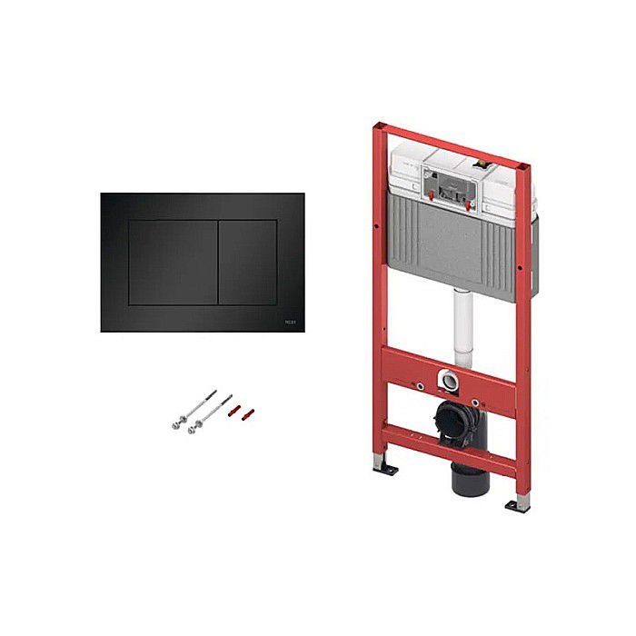 REZERVOR WC INCASTRAT TECE BASE CU SET FIXARE SI CLAPETA DE ACTIONARE TECE NOW NEGRU MAT 9400401NNM [1]