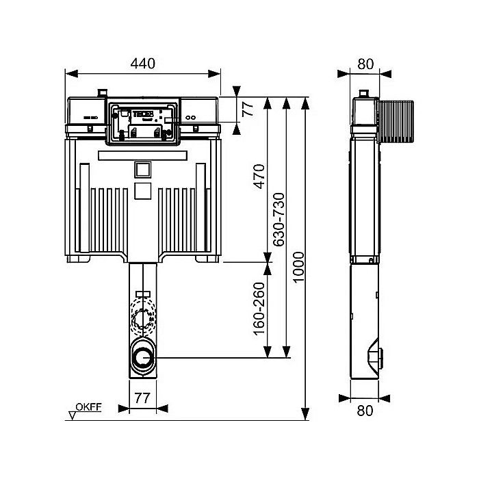 REZERVOR WC INCASTRAT 44X107CM TECE BOX OCTA II 9370500 [2]