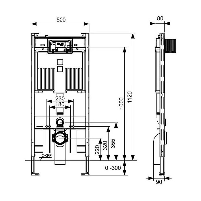 REZERVOR WC INCASTRAT 50X112CM SISTEM DE FIXARE SI IZOLATIE INCLUSE TECEPROFIL OCTA 9300502 [2]