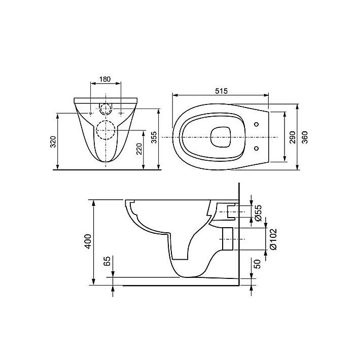 VAS WC SUSPENDAT RIMLESS CU CAPAC CU INCHIDERE LENTA TECE 9700018 [2]