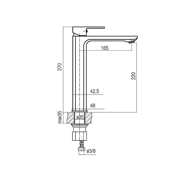 BATERIE LAVOAR STATIVA MONOCOMANDA AURIU LUCIOS LOFT VALVEX 2455830 [2]
