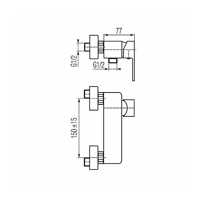 BATERIE DUS MONOCOMANDA MONTAJ APLICAT CROMAT LOFT VALVEX 2454940 [2]