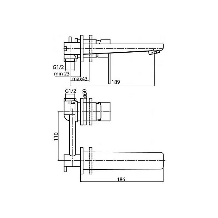 BATERIE INCASTRATA LAVOAR NEGRU MAT LOFT VALVEX 2455980 [2]