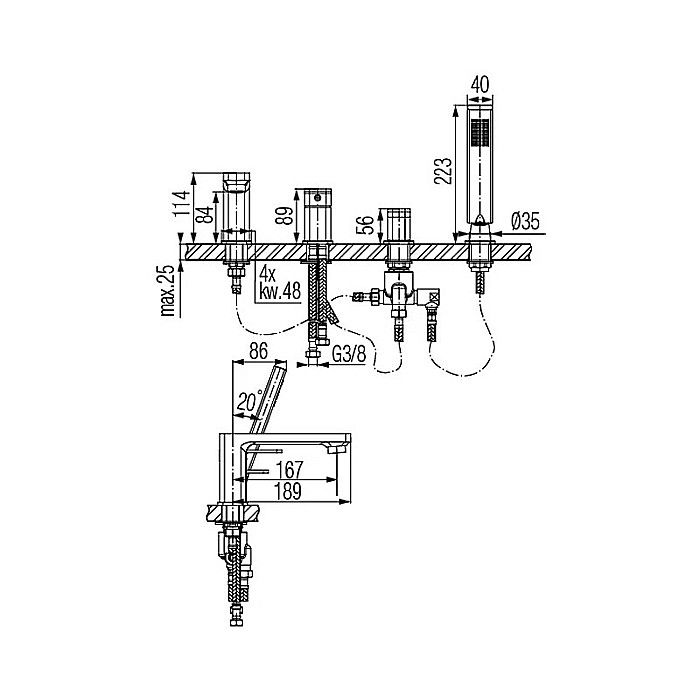 BATERIE CADA 4 PIESE NEGRU MAT LOFT VALVEX 2455950 [2]