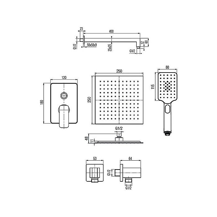 PACHET BATERIE CADA DUS INCASTRATA SI ACCESORII NEGRU CARRE VALVEX 2448850 [2]