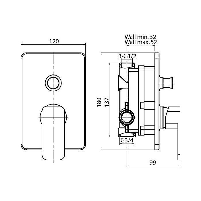 BATERIE INCASTRATA CADA DUS CROM LOFT VALVEX 2454980 [2]