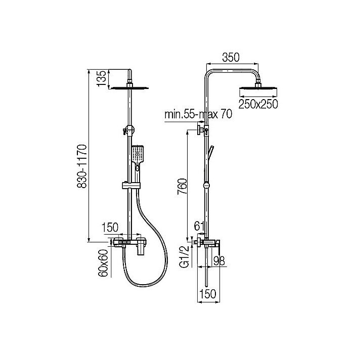 SET DUS PARA + FURTUN + SUPORT PARA CROM ARS VALVEX 2420150 [2]