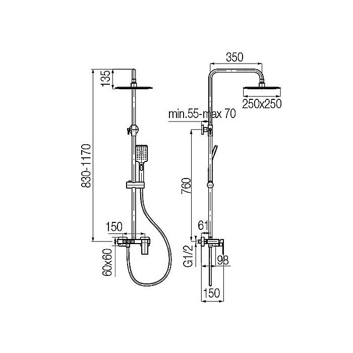 SET DUS PARA + FURTUN + SUPORT PARA CUPRU SATINAT ARS VALVEX 2420180 [2]