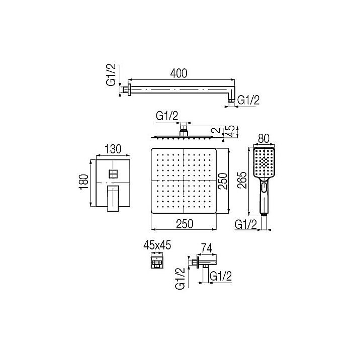 SET DUS PARA + FURTUN + SUPORT PARA INCASTRAT NEGRU MAT ARS VALVEX 2420260 [2]