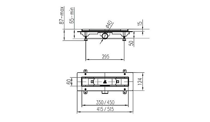RIGOLA DUS LIV 350MM GRILA INOX ROUND RAMA INOX 674741 [2]