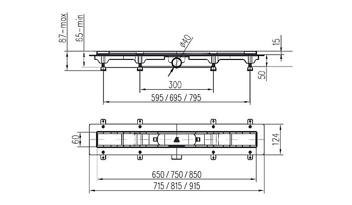 RIGOLA DUS LIV 650M GRILA INOX GALAXY RAMA INOX 59674754 [2]