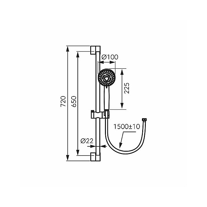 SET DUS FERRO HORN N370BL-B NEGRU MAT [2]