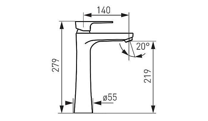 BATERIE LAVOAR INALTA FERRO BAQ2L STATIVA ALGEO SQUARE CROM [2]