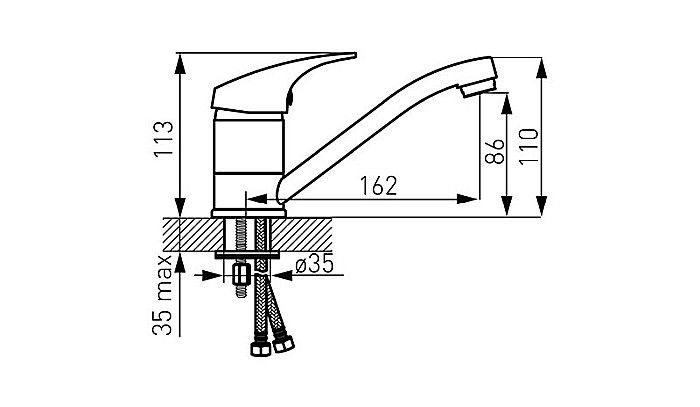 BATERIE LAVOAR FERRO BCM2A STATIVA CU PIPA MOBILA COMBO CROM [2]