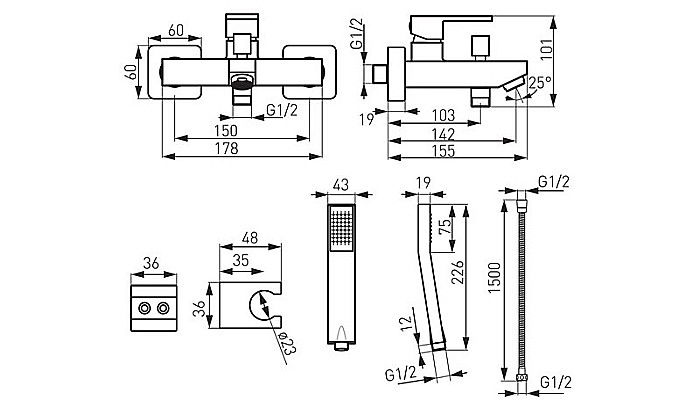 BATERIE CADA DUS FERRO BZI11 PERETE ZICCO CROM [2]