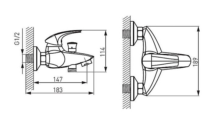 BATERIE CADA DUS FERRO 57020/1.0 PERETE METALIA 57 CROM [2]