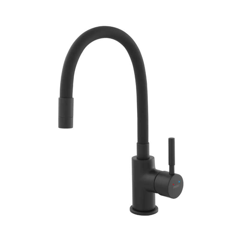 BATERIE BUCATARIE FERRO BZA4BLB STATIVA CU PIPA FLEXIBILA ZUMBA NEGRU [1]