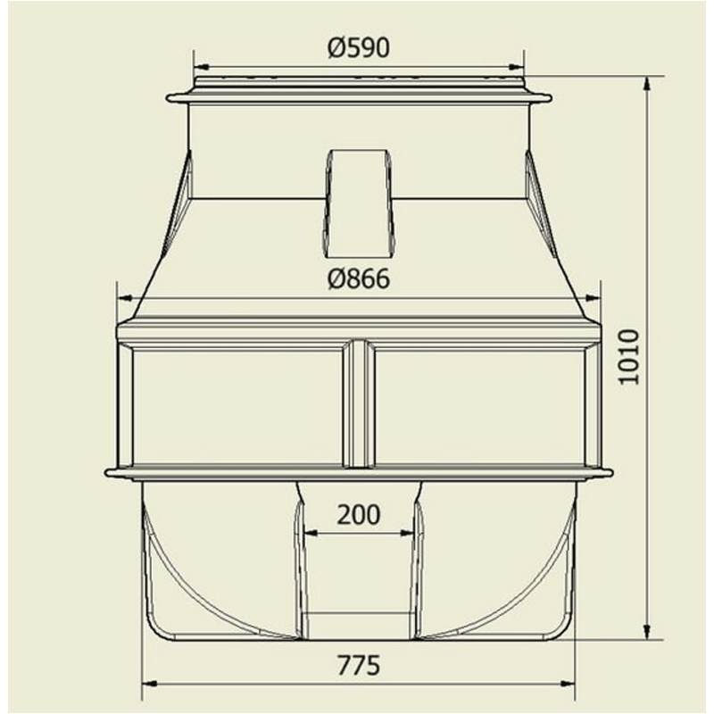 Camin apometru D800 H1100 cu capac PECAMAP8001200 [2]