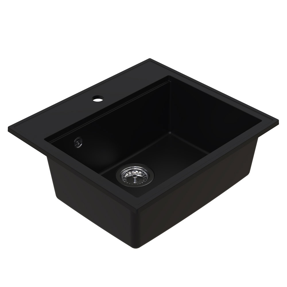 Chiuveta granit Ulgranit ULG 560 Negru, 560x510x200 mm - imagine oficiala 1 [2]