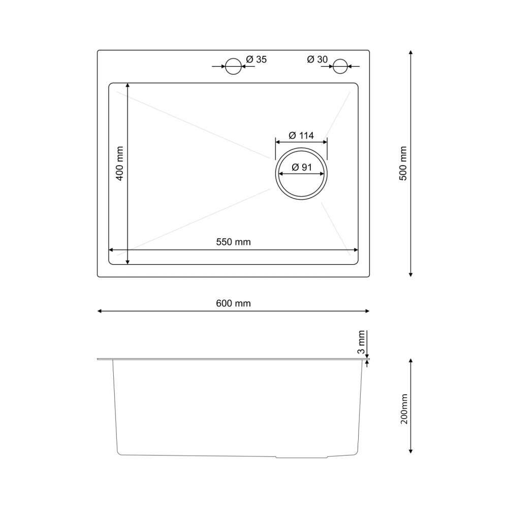 Chiuveta handmade SanDonna HD6050 Cupru, 60x50x23 cm - imagine oficiala 1 [3]