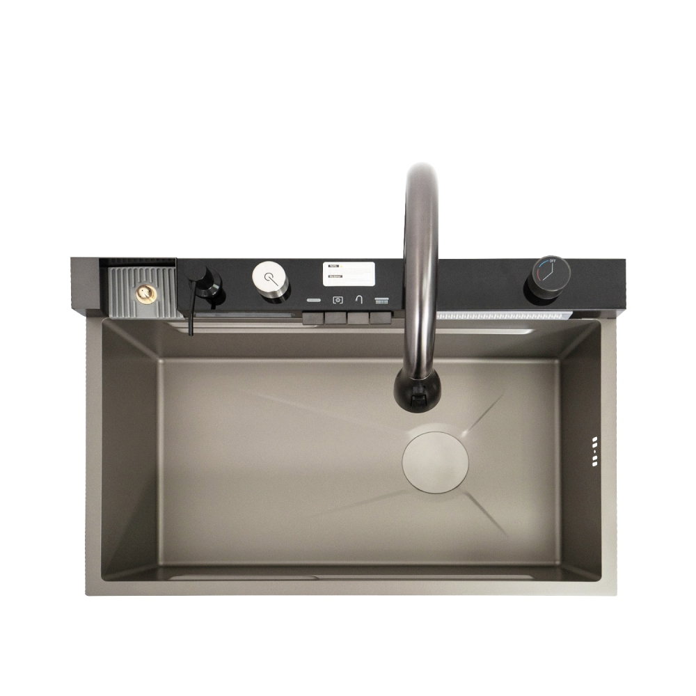 Chiuveta multifunctionala SanDonna HD7550 Crom satin / Inox, 750 x 500 x 230 mm, cod 6427365015274 [7]