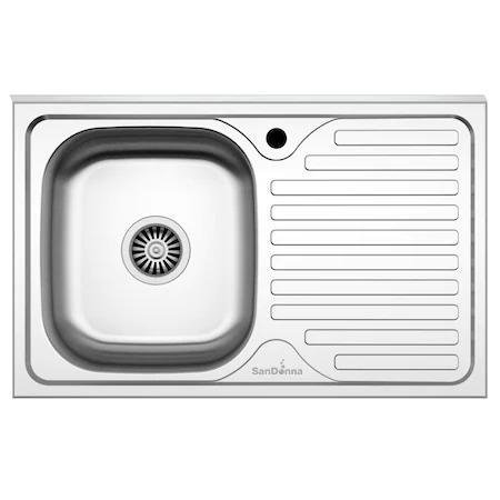 Chiuveta inox SanDonna PS8050 Stanga, 800x500x170 mm - imagine oficiala 1 [3]