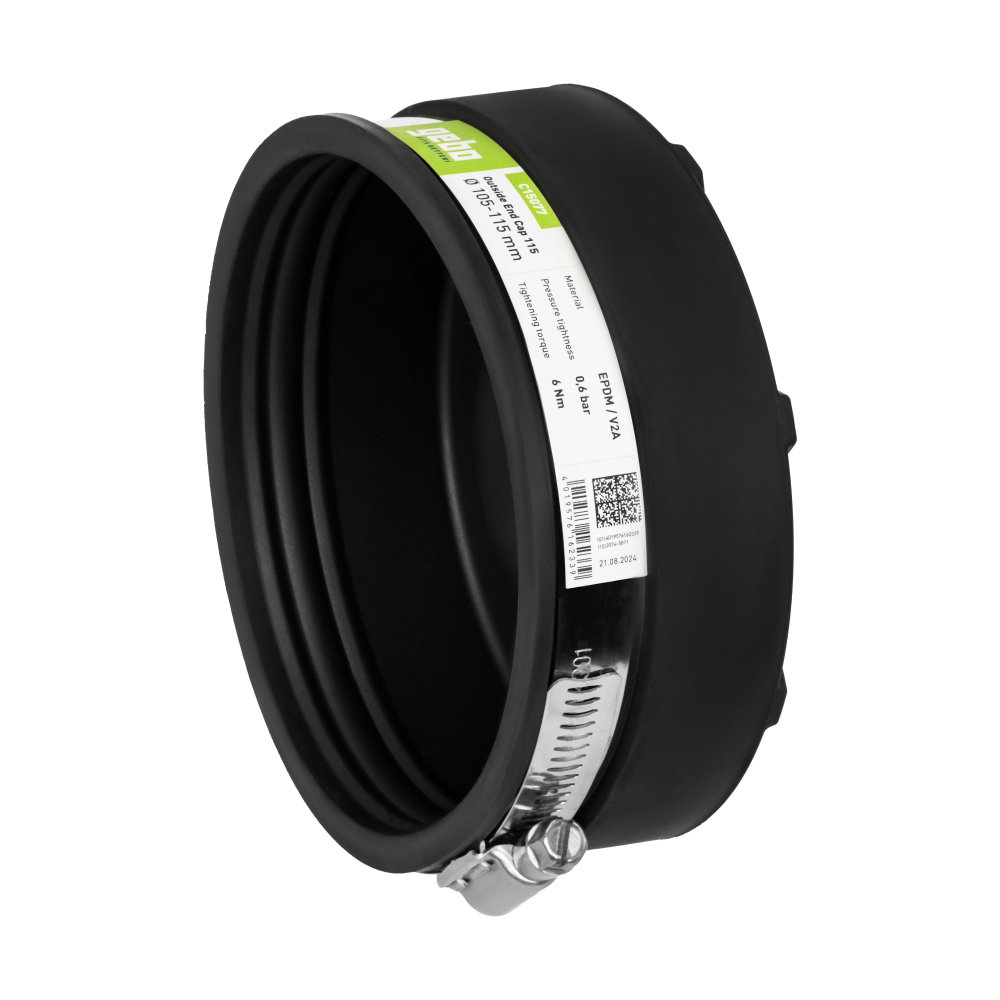 Gebo Capac capat exterior 105-115mm, Lungime: 54mm, pana la 0,6 bar, EPDM / V2A [1]