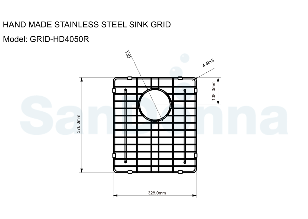 Gratar protectie chiuveta SanDonna GRID HD4050R, 40x50 - imagine oficiala 1 [1]
