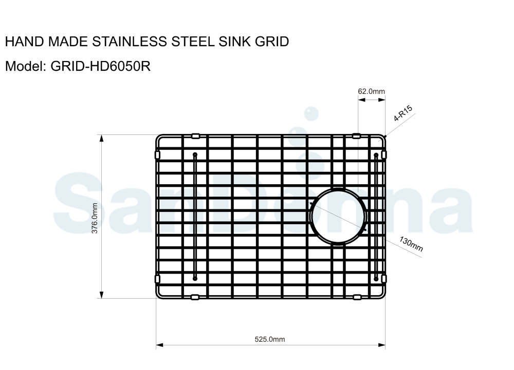 Gratar protectie chiuveta SanDonna GRID HD6050R, 60x50 - imagine oficiala 1 [1]