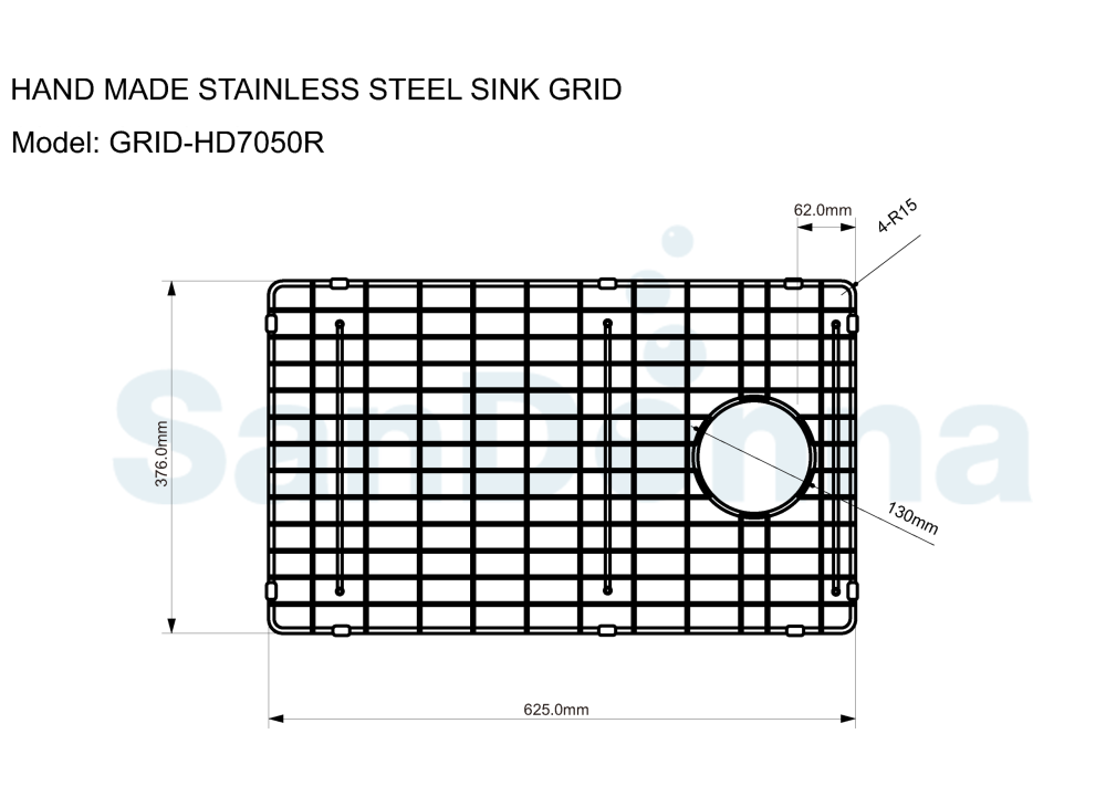 Gratar protectie chiuveta SanDonna GRID HD7050R, 70x50 - imagine oficiala 1 [1]